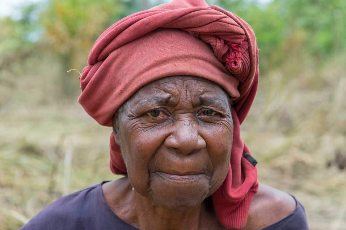 Elderly woman outside Elderly woman outside