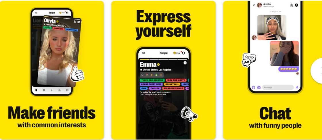 Yubo's main features. Yubo's main features.