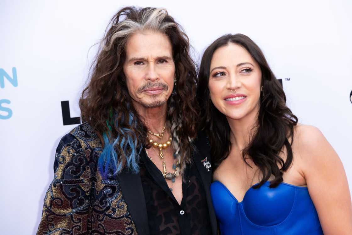 Steven Tyler and Aimee Preston in Los Angeles, California. Steven Tyler and Aimee Preston in Los Angeles, California.