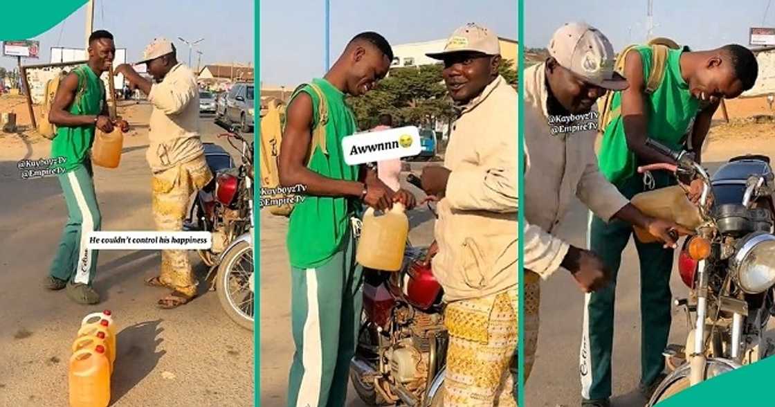 Man gets free litres of fuel Man gets free litres of fuel