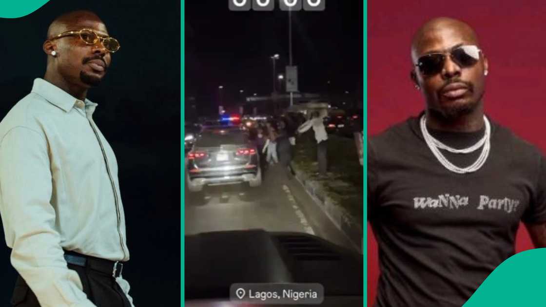 Asake driving against traffic in Lagos