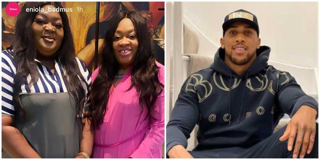 Eniola Badmus excited as she meets Anthony Joshua's mother