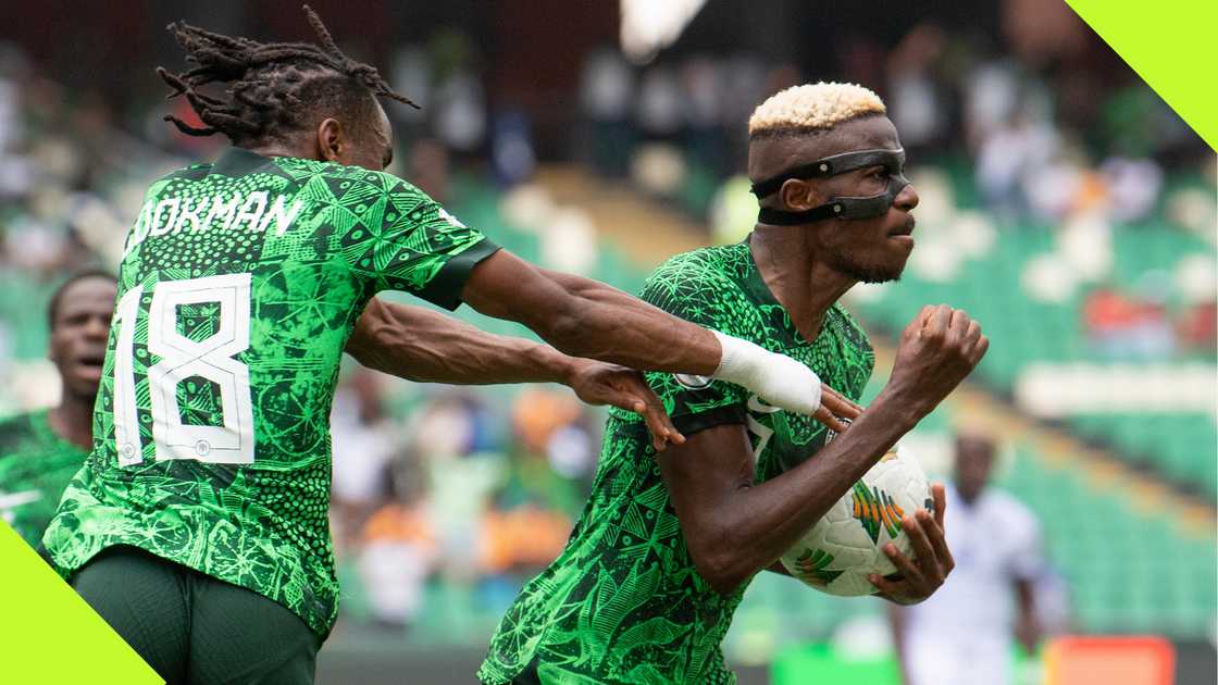 Ademola Lookman, Victor Osimhen, Super Eagles, Nigeria, Equatorial Guinea, AFCON 2023, Alassane Ouatarra Stadium, Ebimpe, Ivory Coast. Ademola Lookman, Victor Osimhen, Super Eagles, Nigeria, Equatorial Guinea, AFCON 2023, Alassane Ouatarra Stadium, Ebimpe, Ivory Coast.