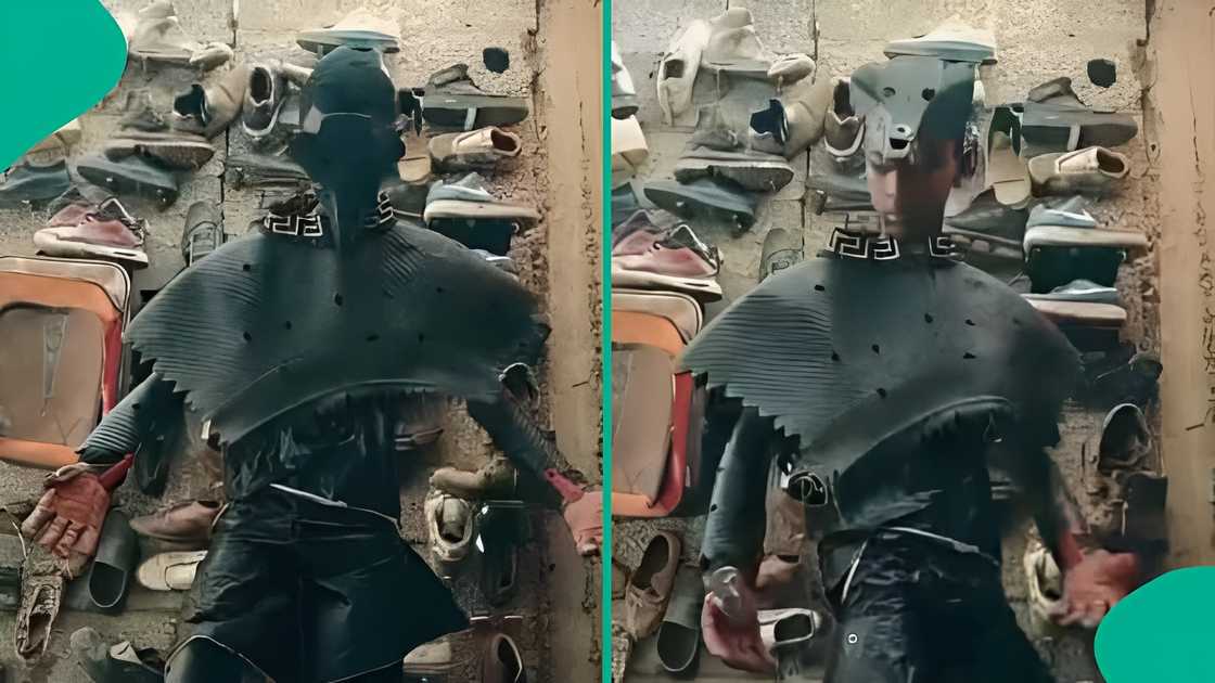 Young man stuns social media with outfit made from unusual materials