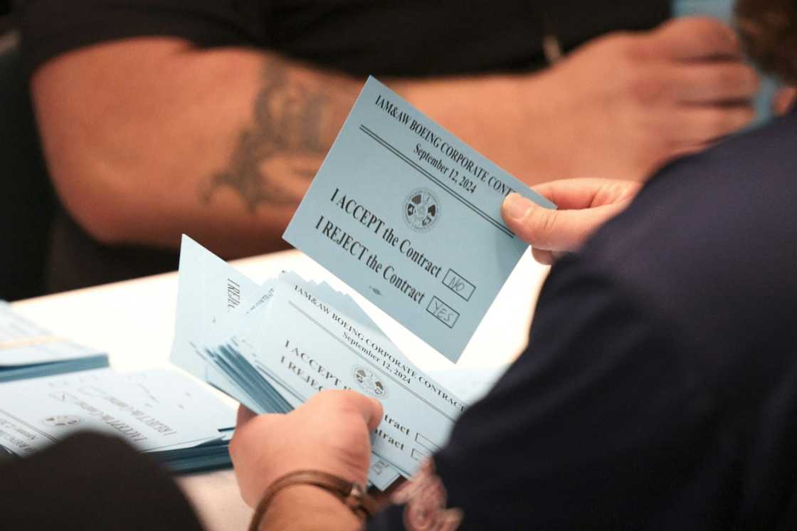 Boeing Machinists union members count votes to accept or reject a proposed contract between Boeing and union leaders and whether or not to strike if the contract is rejected Boeing Machinists union members count votes to accept or reject a proposed contract between Boeing and union leaders and whether or not to strike if the contract is rejected