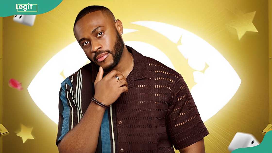 Kola's reaction after sighting masked midget in BBNaija house goes viral. Kola's reaction after sighting masked midget in BBNaija house goes viral.