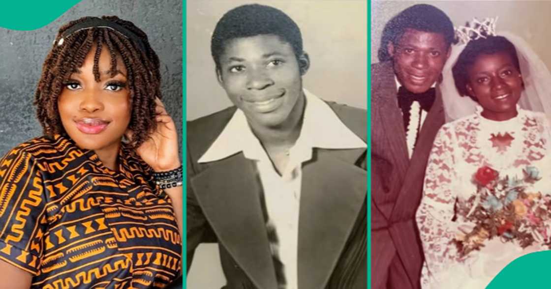 Lady shows the faces of her father's exes.