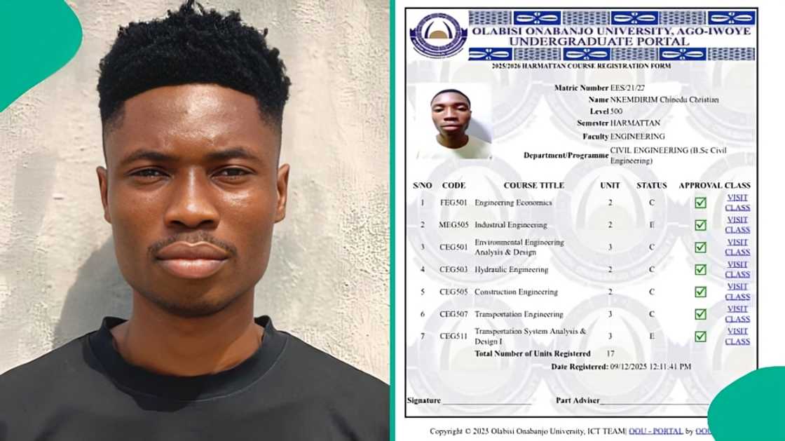 OOU student shares semester result, says he hopes to study abroad on scholarship OOU student shares semester result, says he hopes to study abroad on scholarship