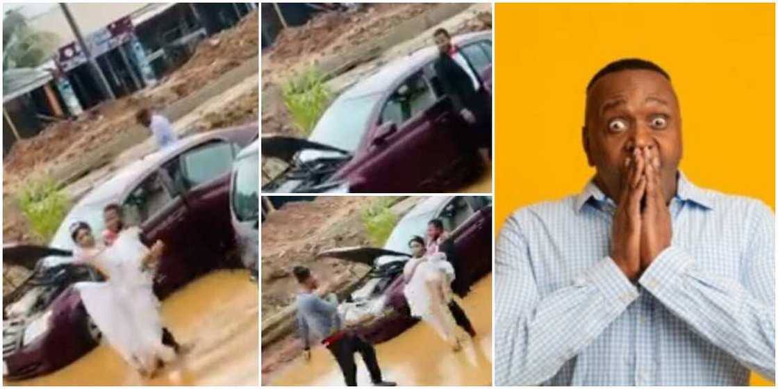 Social media reacts to video of couple in the mud as their car broke down on wedding day Social media reacts to video of couple in the mud as their car broke down on wedding day