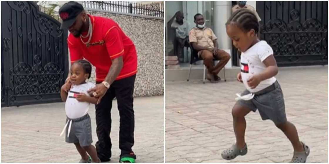 Davido and Ifeanyi practice running skills Davido and Ifeanyi practice running skills