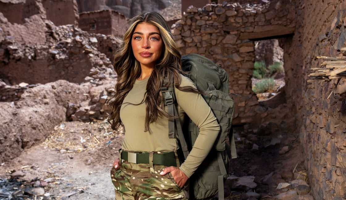 Gia Giudice poses in army fatigues for a Special Forces promotional poster. Gia Giudice poses in army fatigues for a Special Forces promotional poster.
