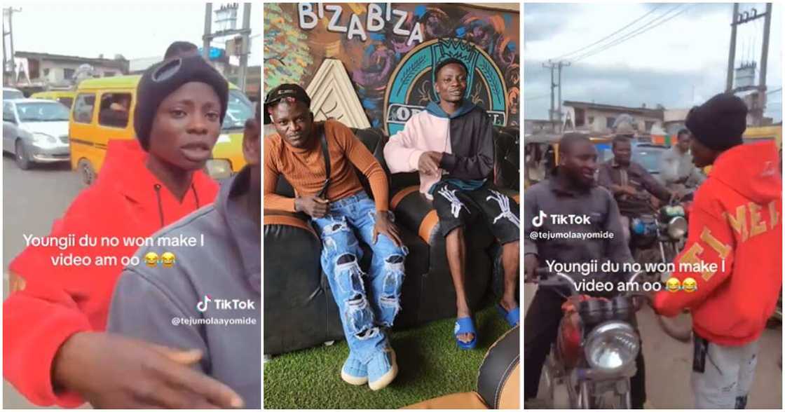 Portable's Young Duu climbs okada. Portable's Young Duu climbs okada.