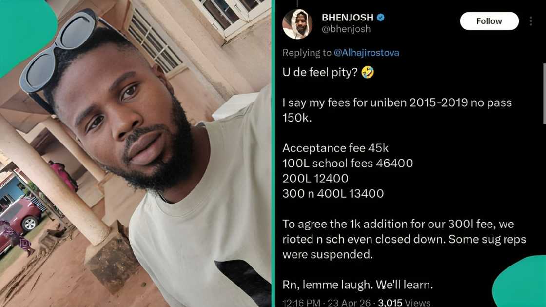 Social media reacts as UNIBEN graduate lists school fees paid in university Social media reacts as UNIBEN graduate lists school fees paid in university