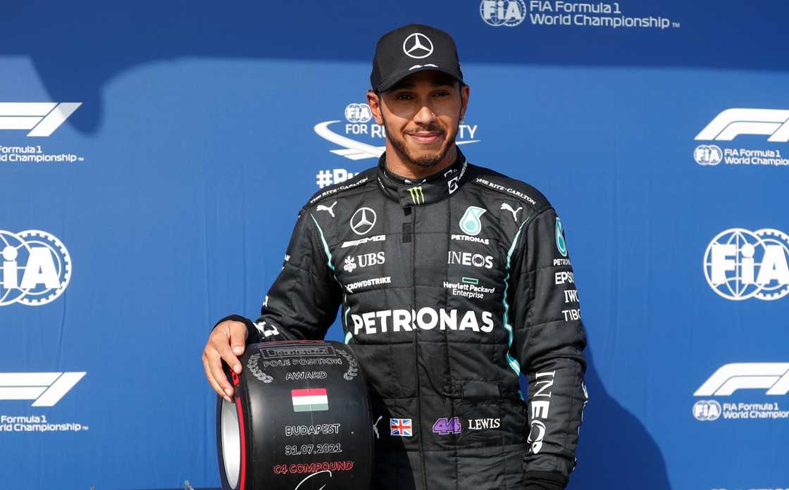 Lewis Hamilton poses for a photo during qualifying ahead of the 2021 F1 Grand Prix of Hungary in Budapest, Hungary. Lewis Hamilton poses for a photo during qualifying ahead of the 2021 F1 Grand Prix of Hungary in Budapest, Hungary.