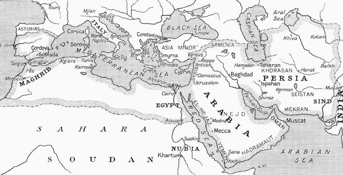 Map of the Umayyad Caliphate Map of the Umayyad Caliphate