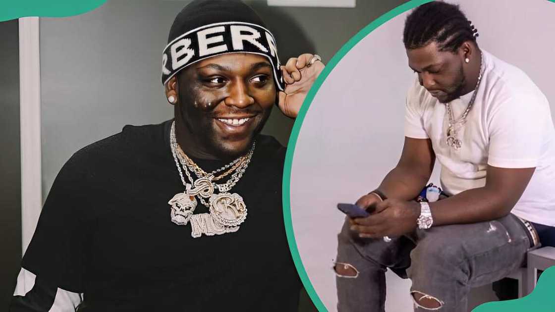 Rapper Rio Da Yung OG poses for a photo and him sitting on an old TV set Rapper Rio Da Yung OG poses for a photo and him sitting on an old TV set