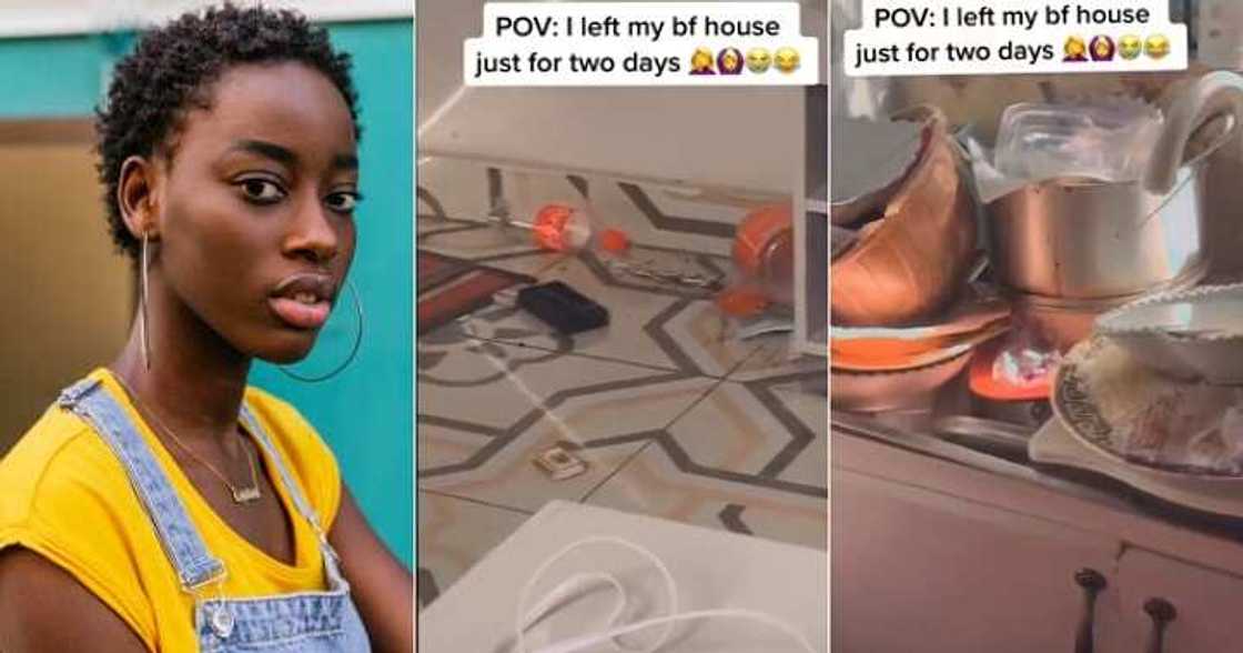 Lady sees boyfriend's messed up apartment, 2 days Lady sees boyfriend's messed up apartment, 2 days