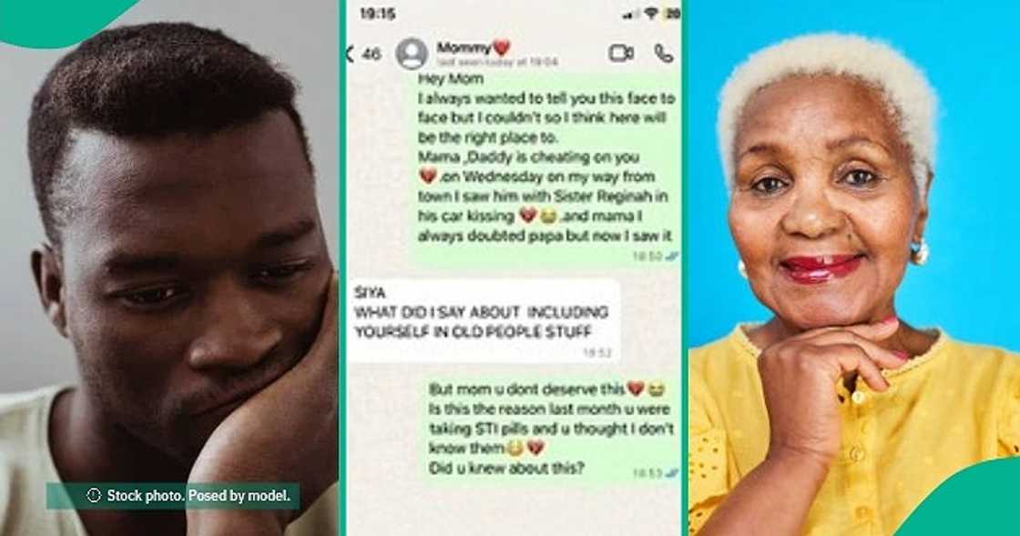 WhatsApp chat trends as grown man reports dad to mum for kissing another lady inside car WhatsApp chat trends as grown man reports dad to mum for kissing another lady inside car