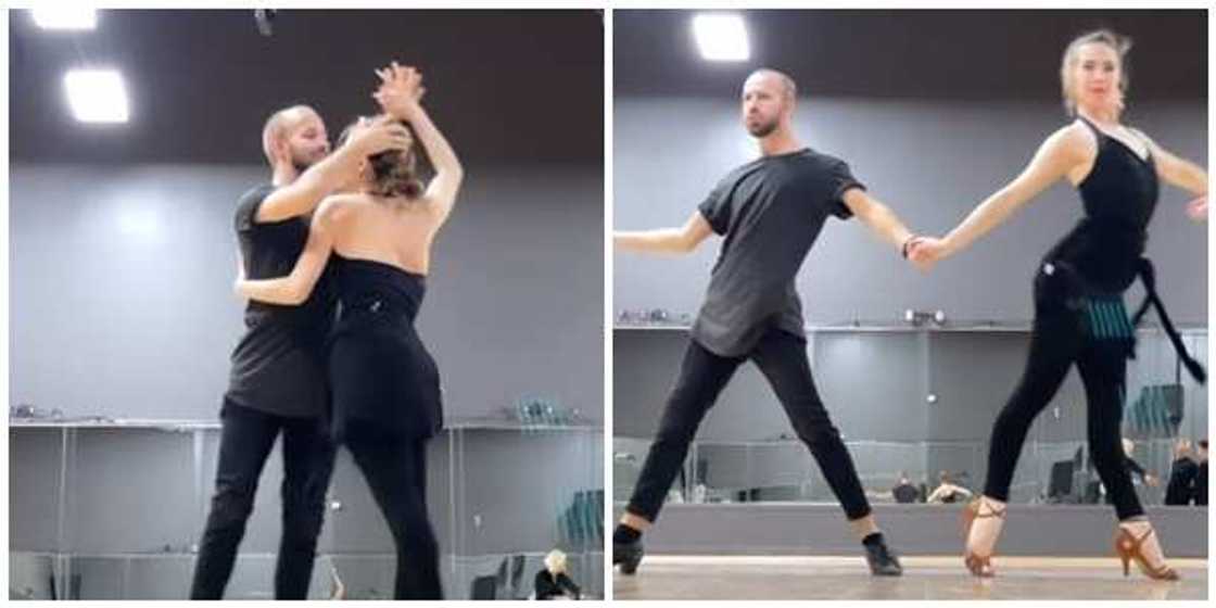 Liya Kazbekova shows off cool ballroom dance alongside another skilled dancer