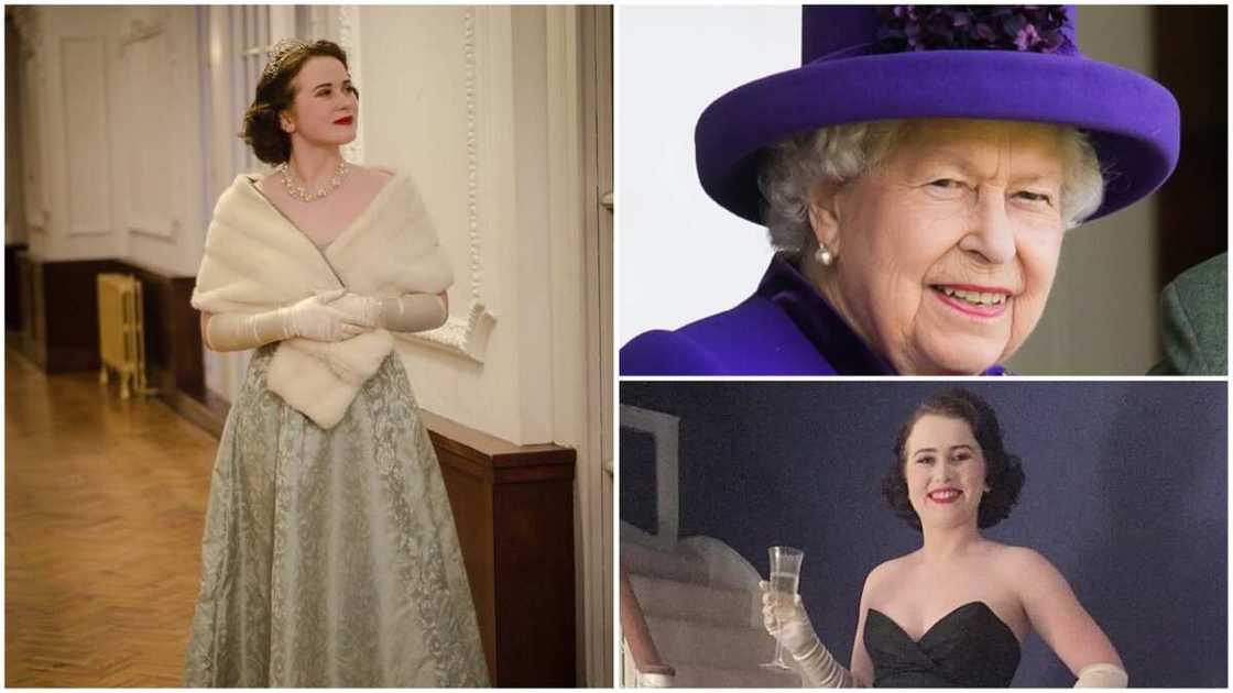 A collage of her pictures and Queen Elizabeth's present look. Photo sources: Daily Mail and Getty Images.