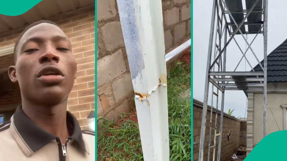 The man said he noticed that the iron bars are defective. The man said he noticed that the iron bars are defective.