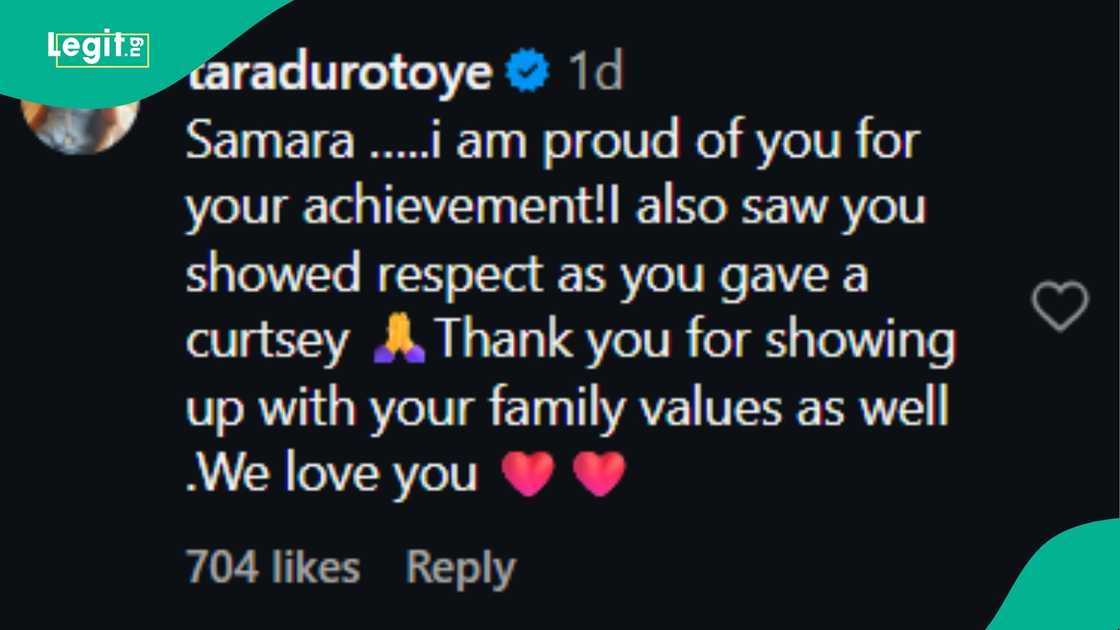 A young lady shares her observation after Jerry Eze's daughter, Samara Eze bagged an international award abroad