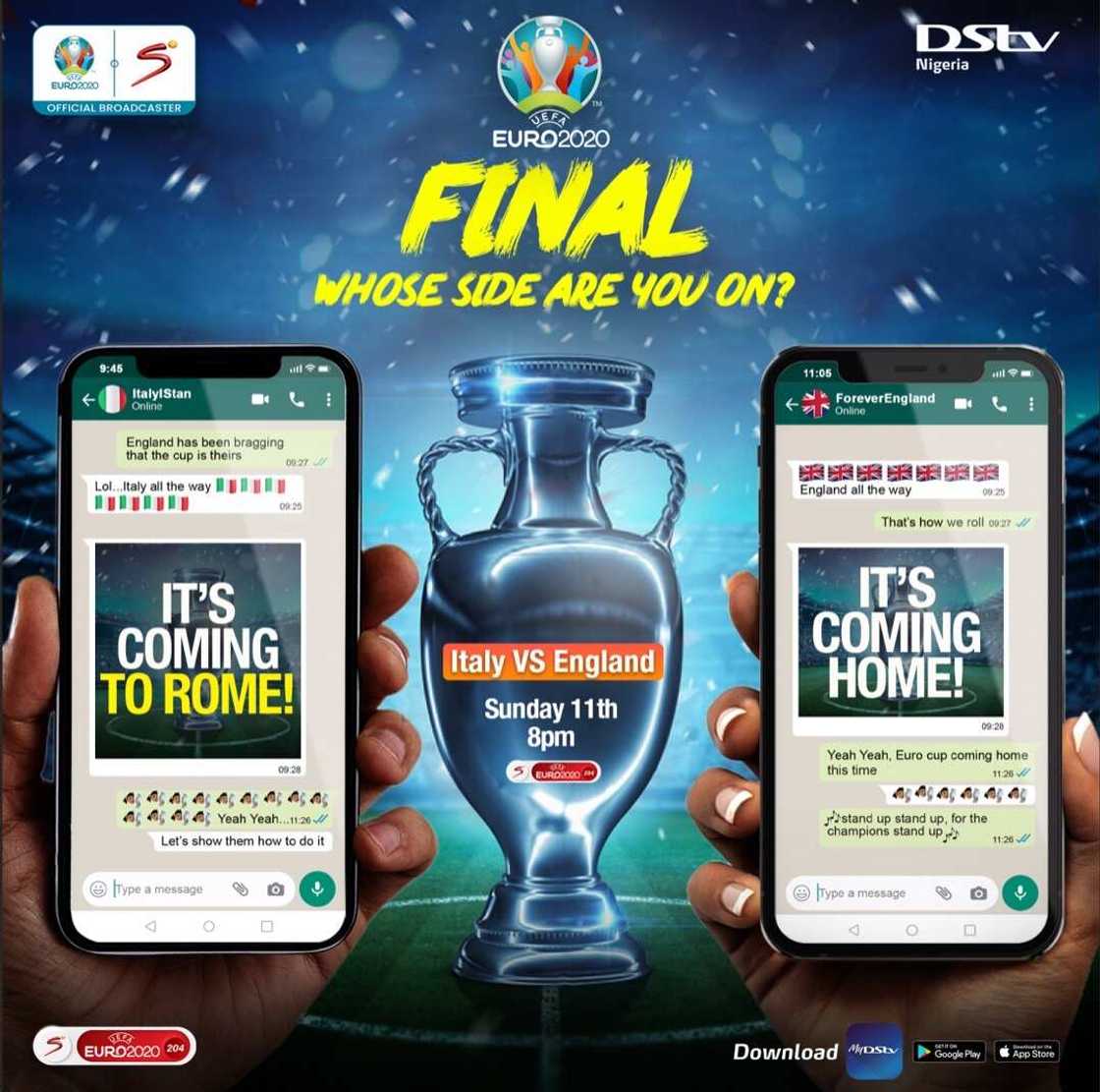 England vs Italy UEFA Euro 2020 Final LIVE on DStv, GOtv England vs Italy UEFA Euro 2020 Final LIVE on DStv, GOtv