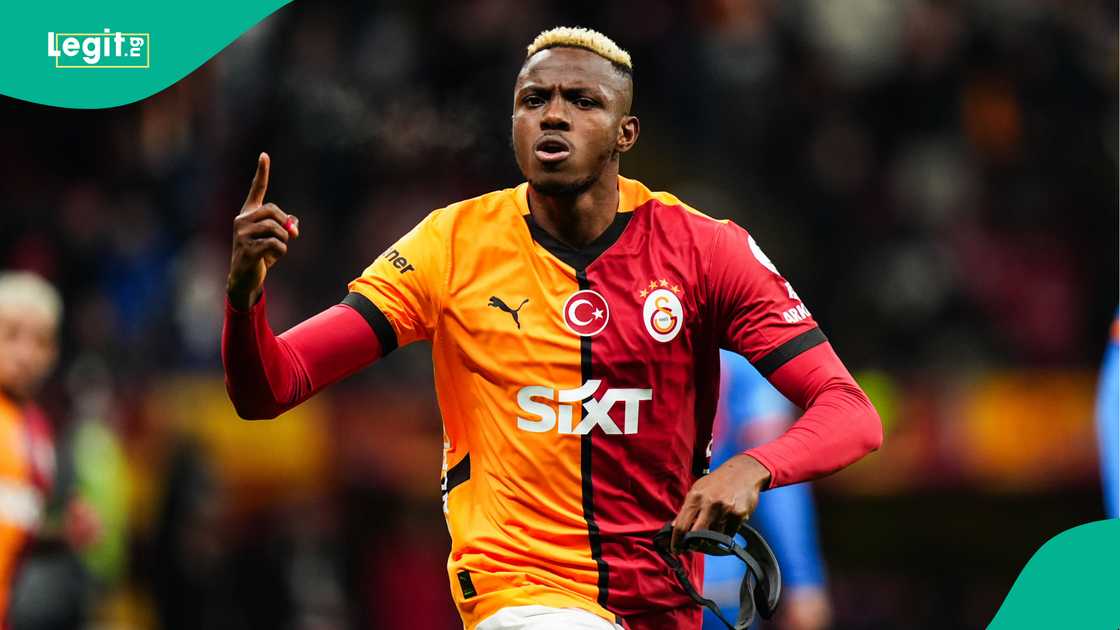 Victor Osimhen celebrates a goal for Galatasaray