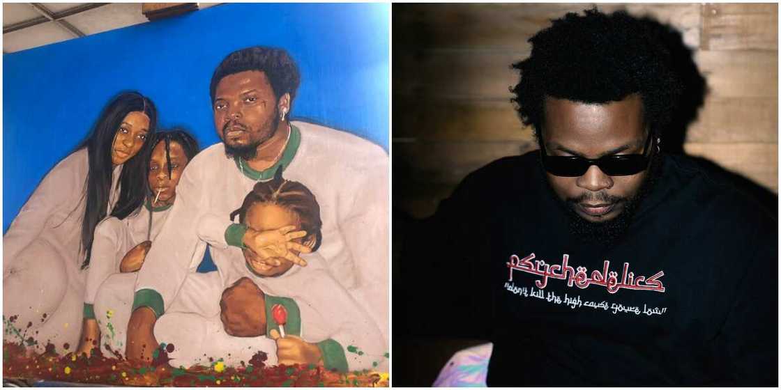 Artist draws Olaimde's family, Olaimde Artist draws Olaimde's family, Olaimde