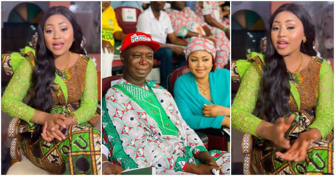 Regina Daniels campaigns for Ned Nwoko. Regina Daniels campaigns for Ned Nwoko.