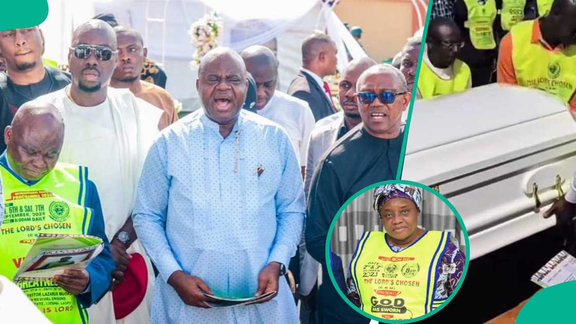 Obi Cubana, Peter Obi with Pastor Lazarus Mouka at wife's burial.