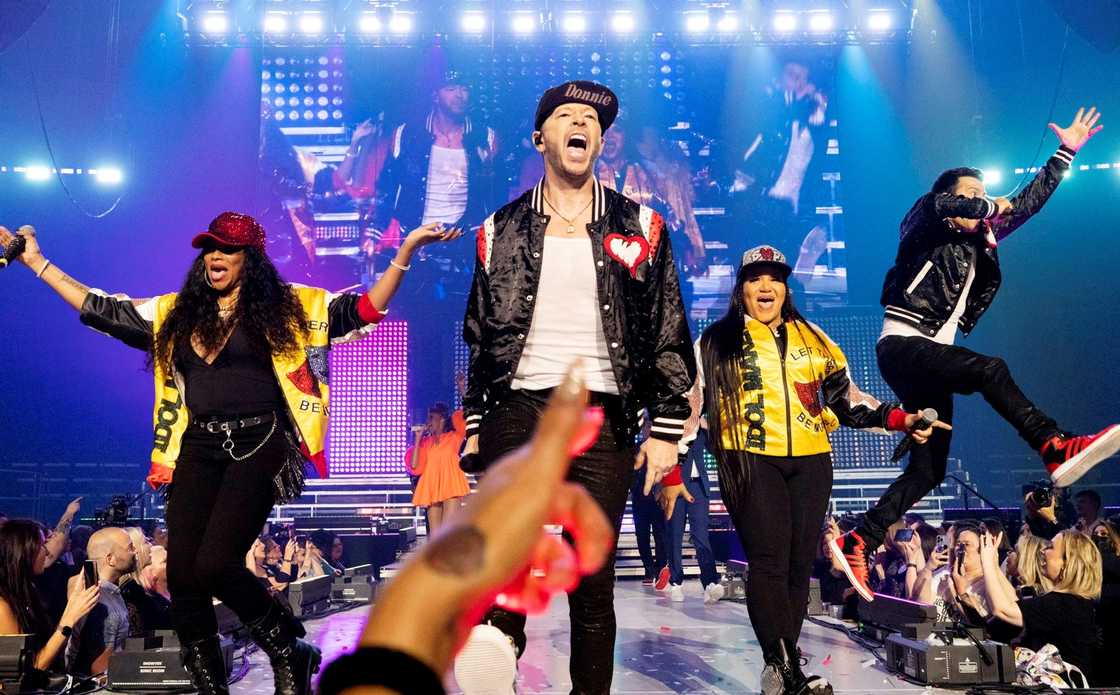 Donnie Wahlberg performing live with the American boy band New Kids on the Block (NKOTB) Donnie Wahlberg performing live with the American boy band New Kids on the Block (NKOTB)