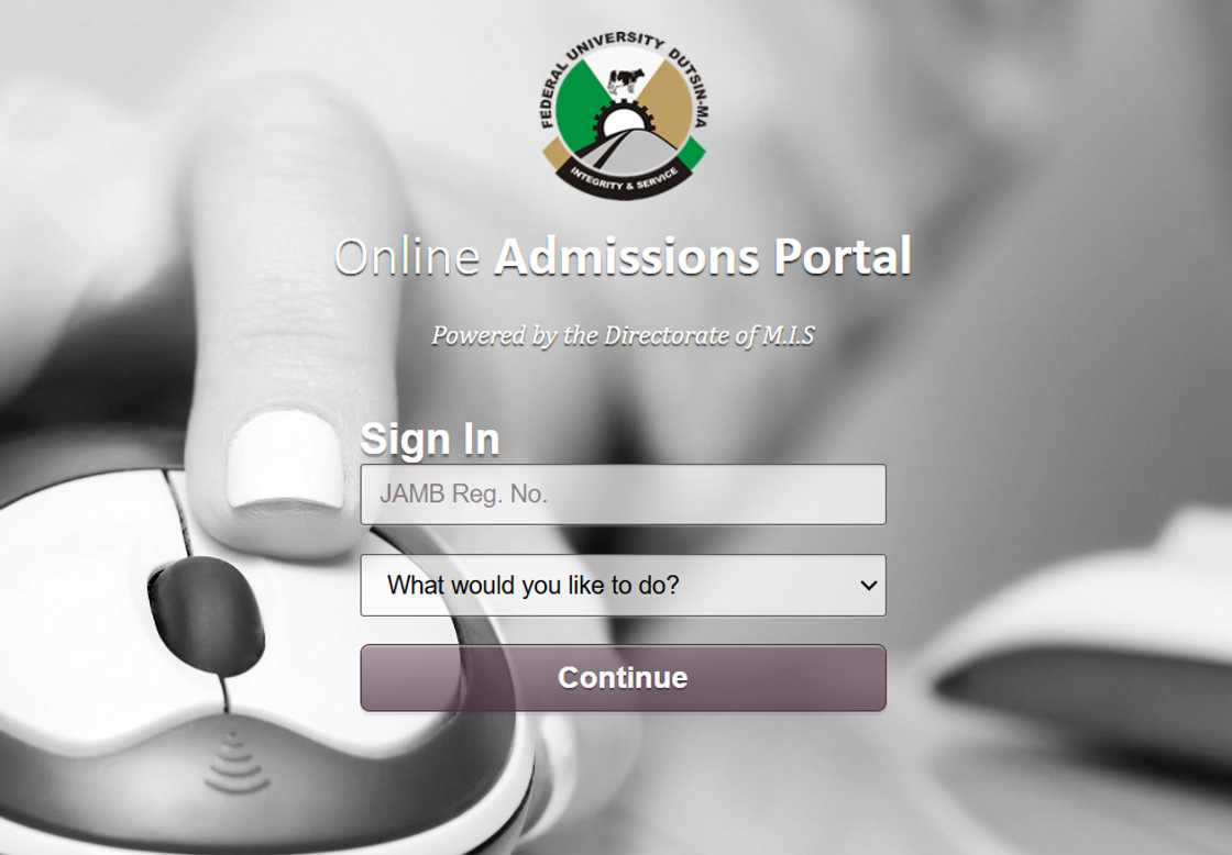 FUDMA admission portal