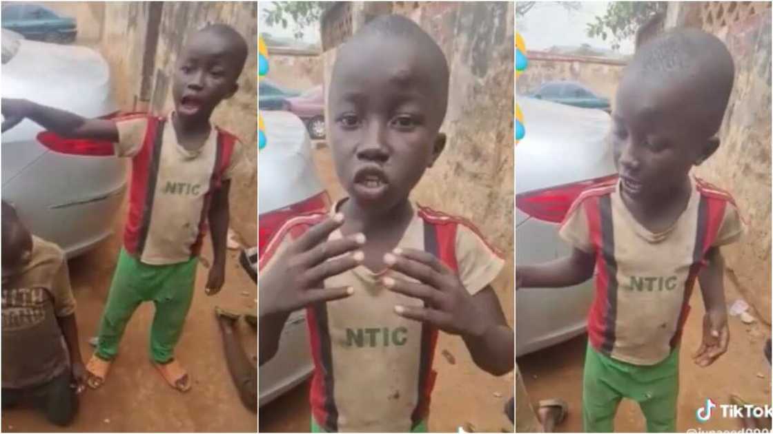Boy struggles to speak English in funny video Boy struggles to speak English in funny video