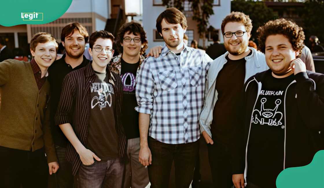 Michael Cera, Will Forte, Christopher Mintz, Andy Samberg, Bill Hader, Seth Rogen, and Jonah Hill Michael Cera, Will Forte, Christopher Mintz, Andy Samberg, Bill Hader, Seth Rogen, and Jonah Hill