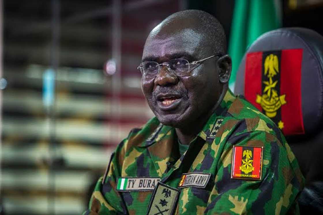 Buratai says military deployment is weakening police. Buratai says military deployment is weakening police.