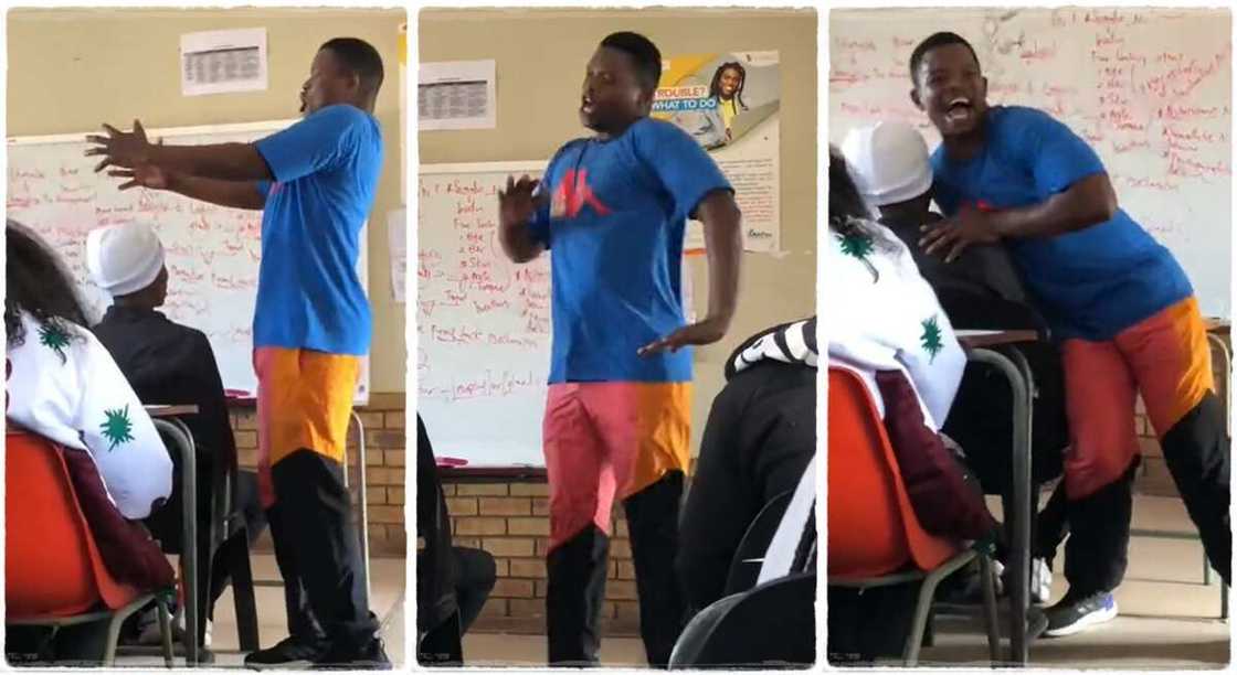 Passionate teacher sings during lesson Passionate teacher sings during lesson