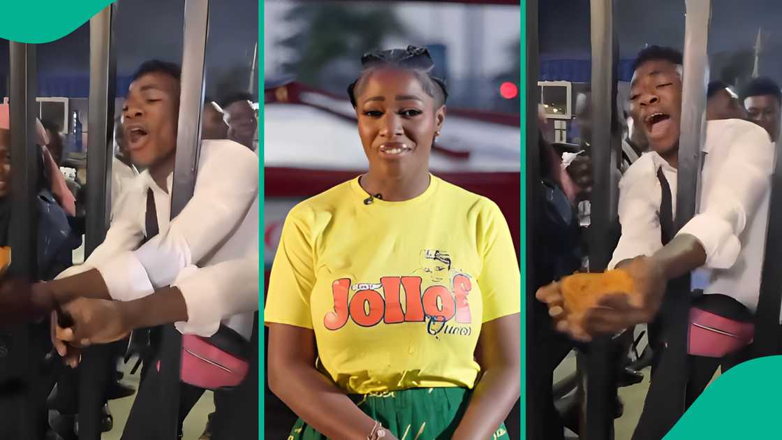 Man seen with jollof rice during Hilda Baci's cooking event. Man seen with jollof rice during Hilda Baci's cooking event.