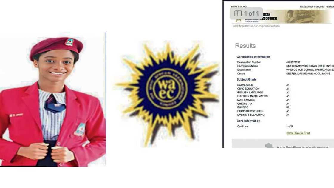 The WAEC result of Kamsiyochukwu released