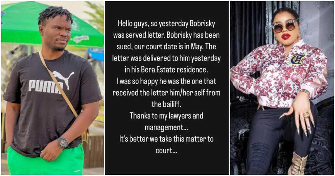 Tosin Silverdam sues Bobrisky. Tosin Silverdam sues Bobrisky.