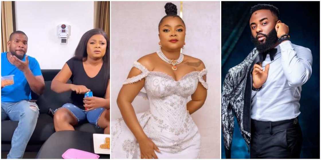 Bimbo Ademoye and VJ Adams. Bimbo Ademoye and VJ Adams.