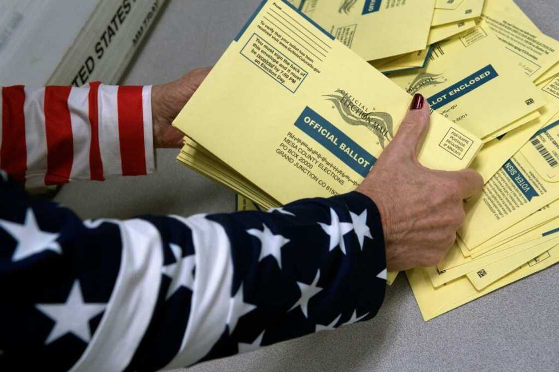 Voter ballots are seen in Grand Junction, Colorado on November 8, 2022 Voter ballots are seen in Grand Junction, Colorado on November 8, 2022