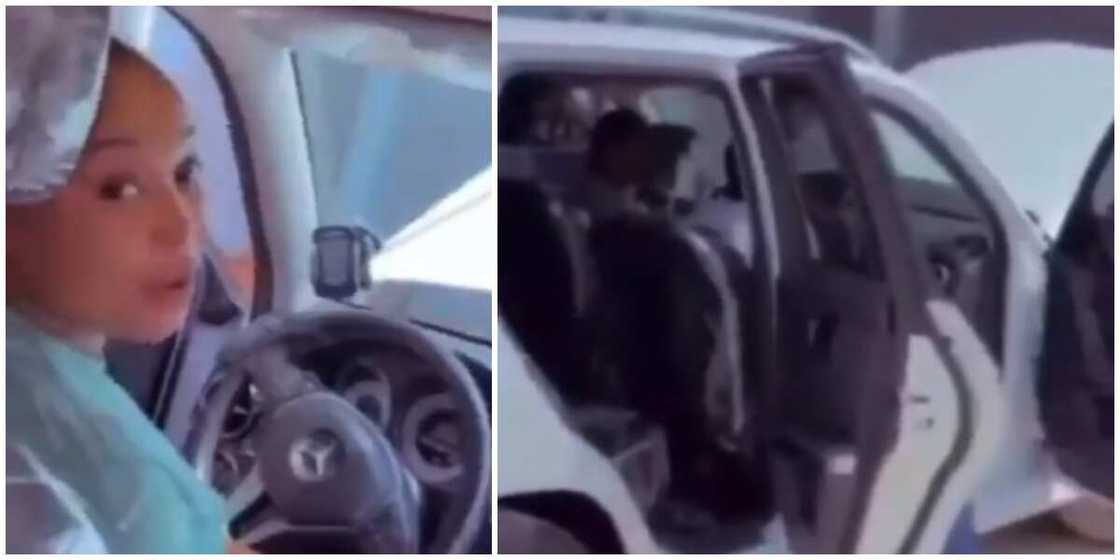 Lady loses new Mercedes ride in a fire hours after purchase, Nigerians react Lady loses new Mercedes ride in a fire hours after purchase, Nigerians react