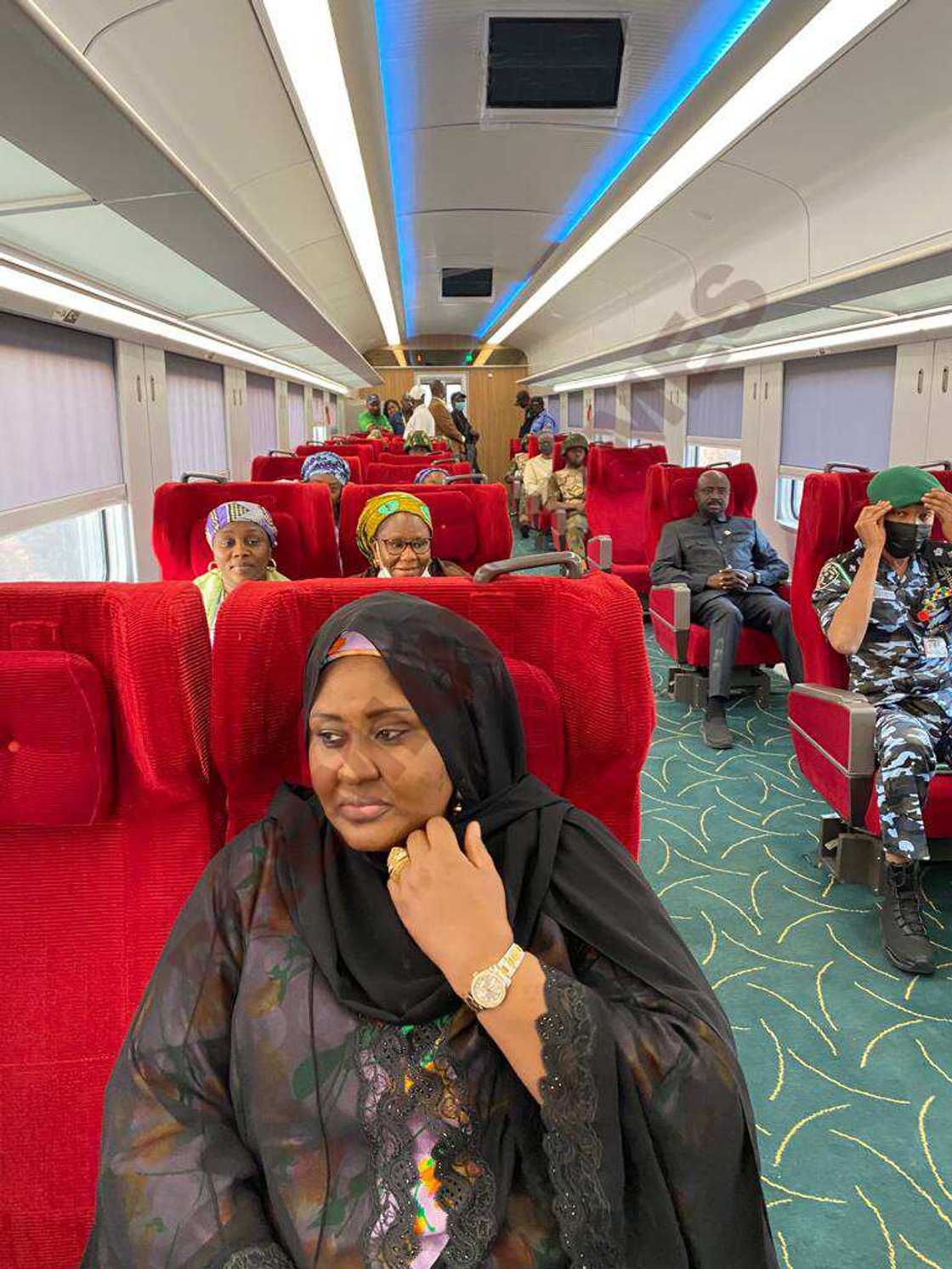 Aisha Buhari a jirgin kasan Kaduna zuwa Abuja