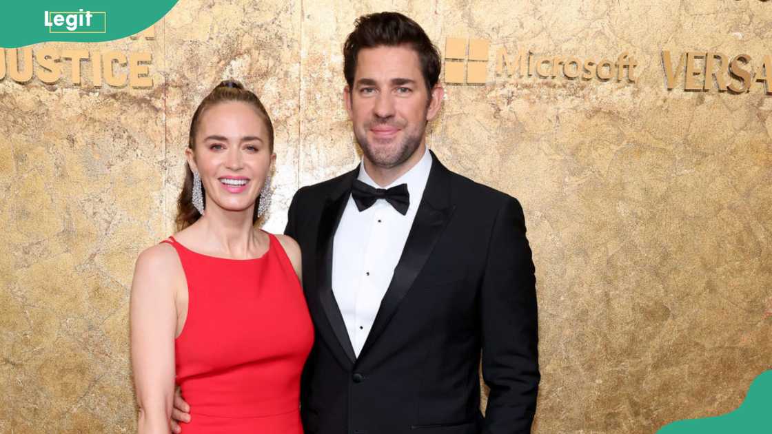 Emily Blunt and John Krasinski at the Clooney Foundation for Justice's "The Albies"