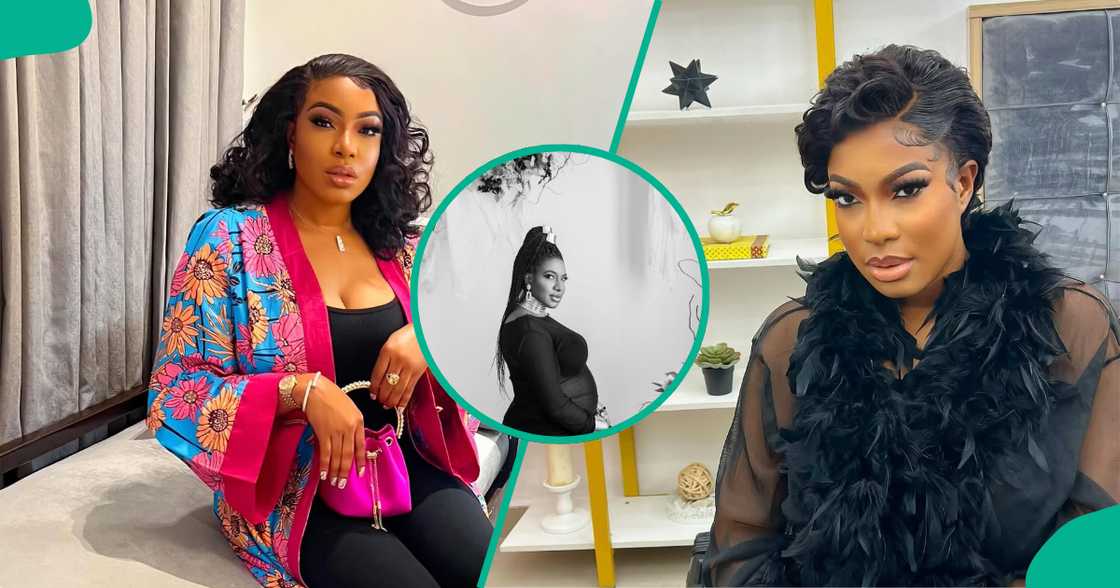 Chike Ike dazzle in maternity shoot, flaunts bump. Chike Ike dazzle in maternity shoot, flaunts bump.