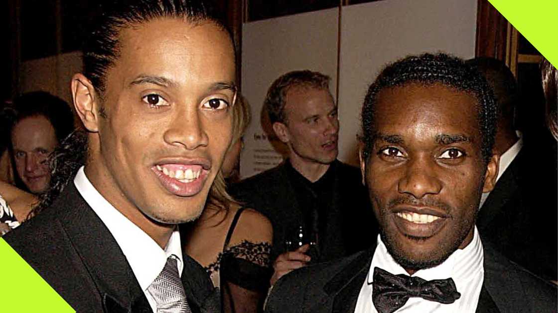 Ronaldinho and Austin Jay-Jay Okocha during a FIFA Legends event in London. Ronaldinho and Austin Jay-Jay Okocha during a FIFA Legends event in London.