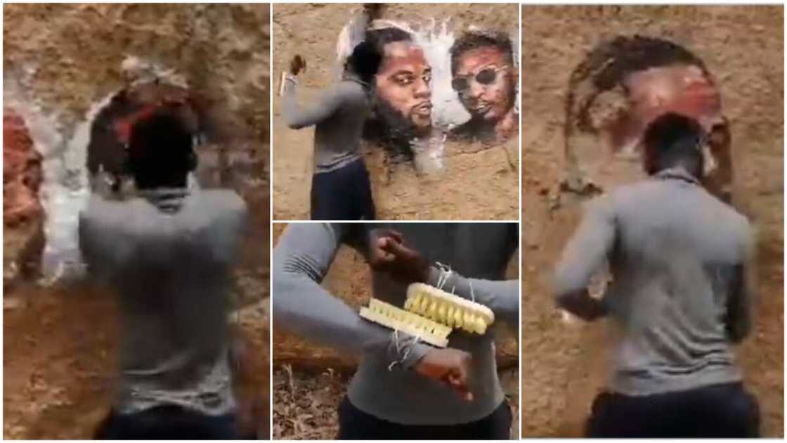 Nigerian Man Paints 2 Grammy Award Winners Wizkid and Burna Boy with Car Wash Brushes in Viral Video Nigerian Man Paints 2 Grammy Award Winners Wizkid and Burna Boy with Car Wash Brushes in Viral Video