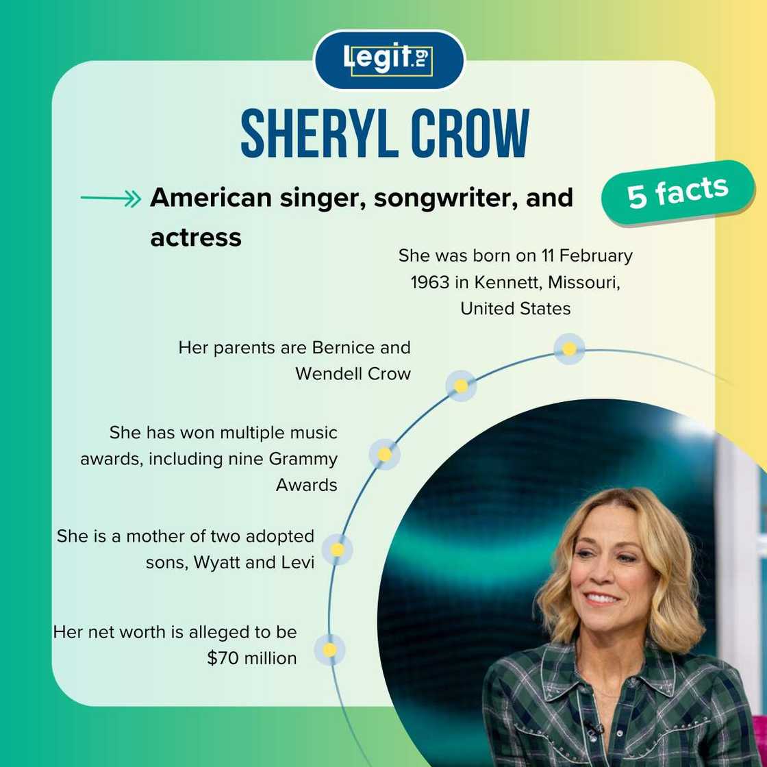 Sheryl Crow's net worth (2024), age, kids, is she in a relationship ...