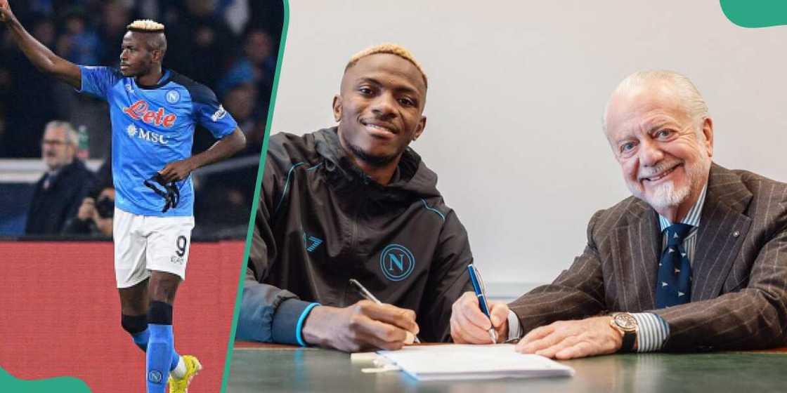 Photos as Victor Osimhen signs new contract with Napoli president De Laurentis Photos as Victor Osimhen signs new contract with Napoli president De Laurentis